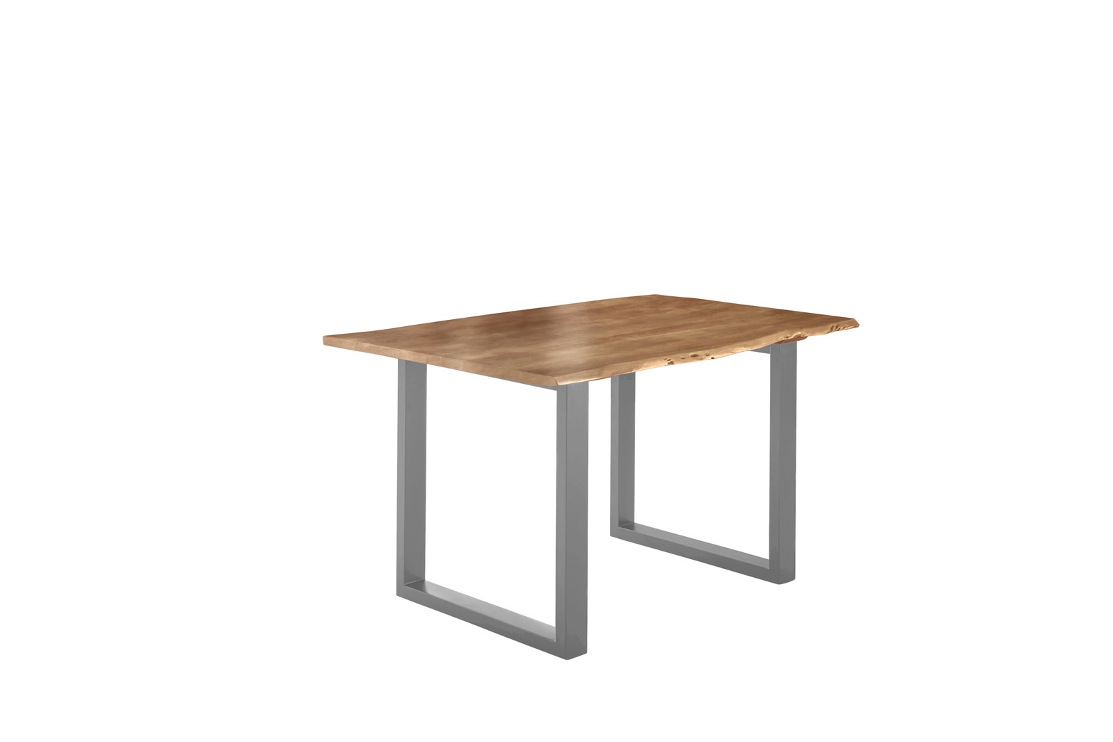 Esstisch Baumkante massiv Akazie natur 160 x 85 silber U-Gestell LUBIN Esstisch Baumkante massiv Akazie natur 160 x 85 silber U-Gestell LUBIN