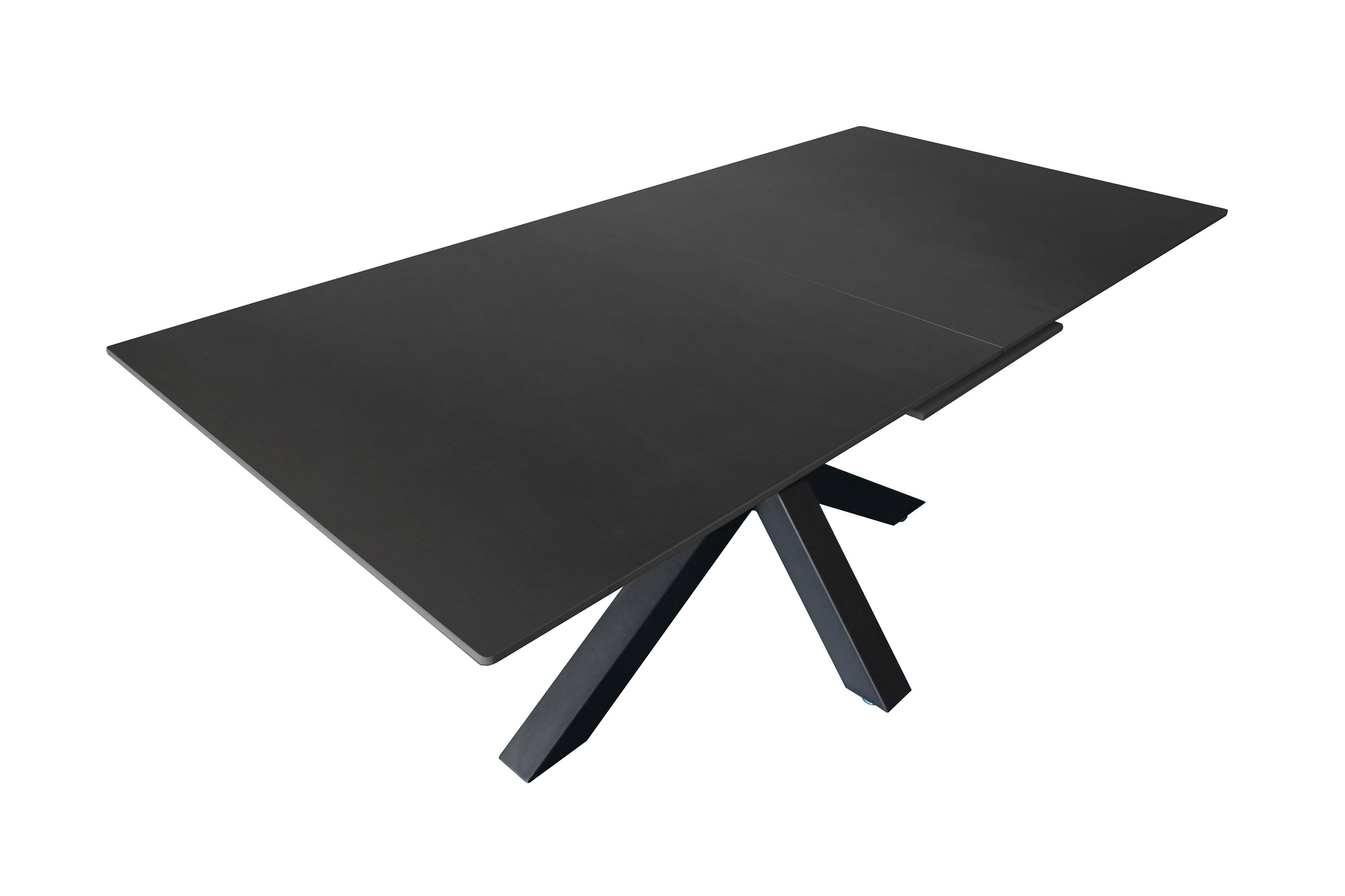 Esstisch Keramik dunkelgrau 180(220) x 90 ausziehbar Spider-Gestell schwarz MILLIE Esstisch Keramik dunkelgrau 180(220) x 90 ausziehbar Spider-Gestell schwarz MILLIE