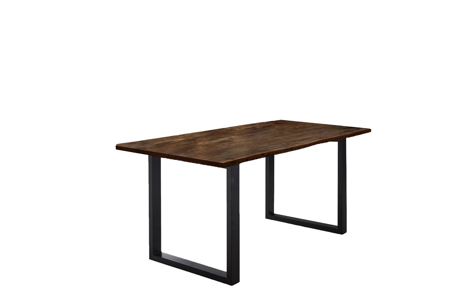 Esstisch Baumkante massiv Akazie nussbaum 200 x 100 schwarz U-Gestell LUBIN Esstisch Baumkante massiv Akazie nussbaum 200 x 100 schwarz U-Gestell LUBIN