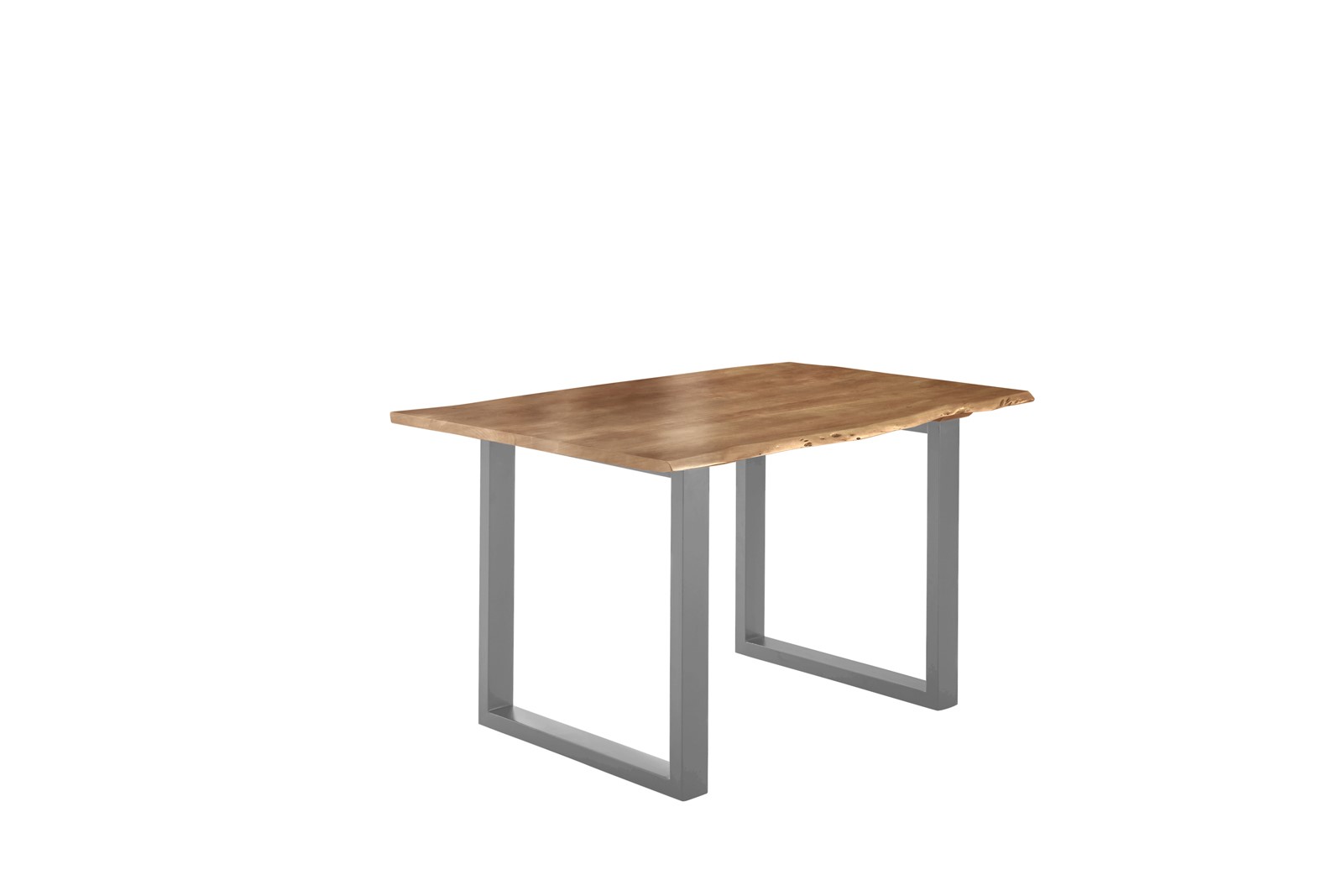 Esstisch Baumkante massiv Akazie natur 180 x 90 silber U-Gestell LUBIN Esstisch Baumkante massiv Akazie natur 180 x 90 silber U-Gestell LUBIN