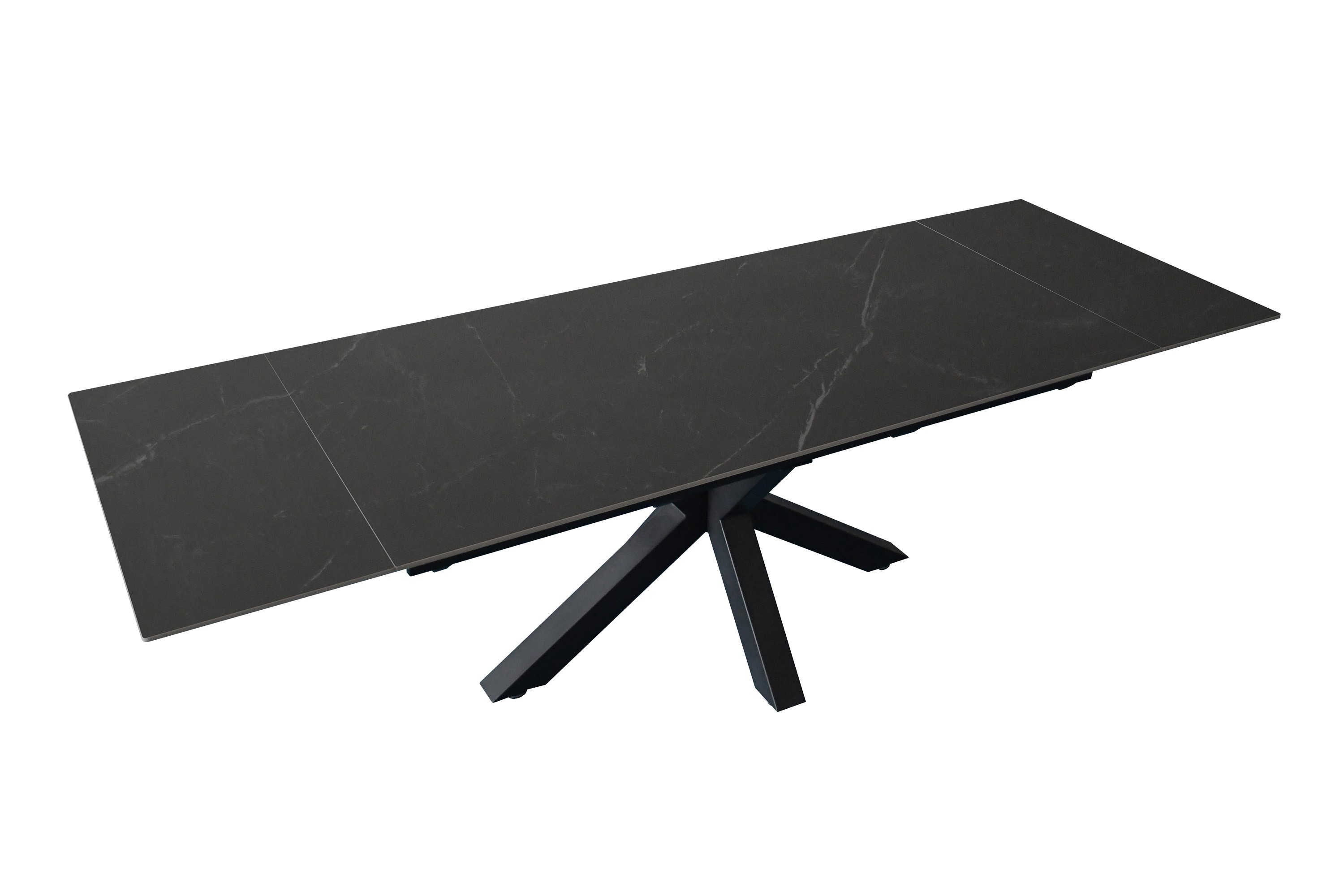 Esstisch Keramik schwarz 180(260) x 90 ausziehbar Spider-Gestell schwarz MIMO Esstisch Keramik schwarz 180(260) x 90 ausziehbar Spider-Gestell schwarz MIMO