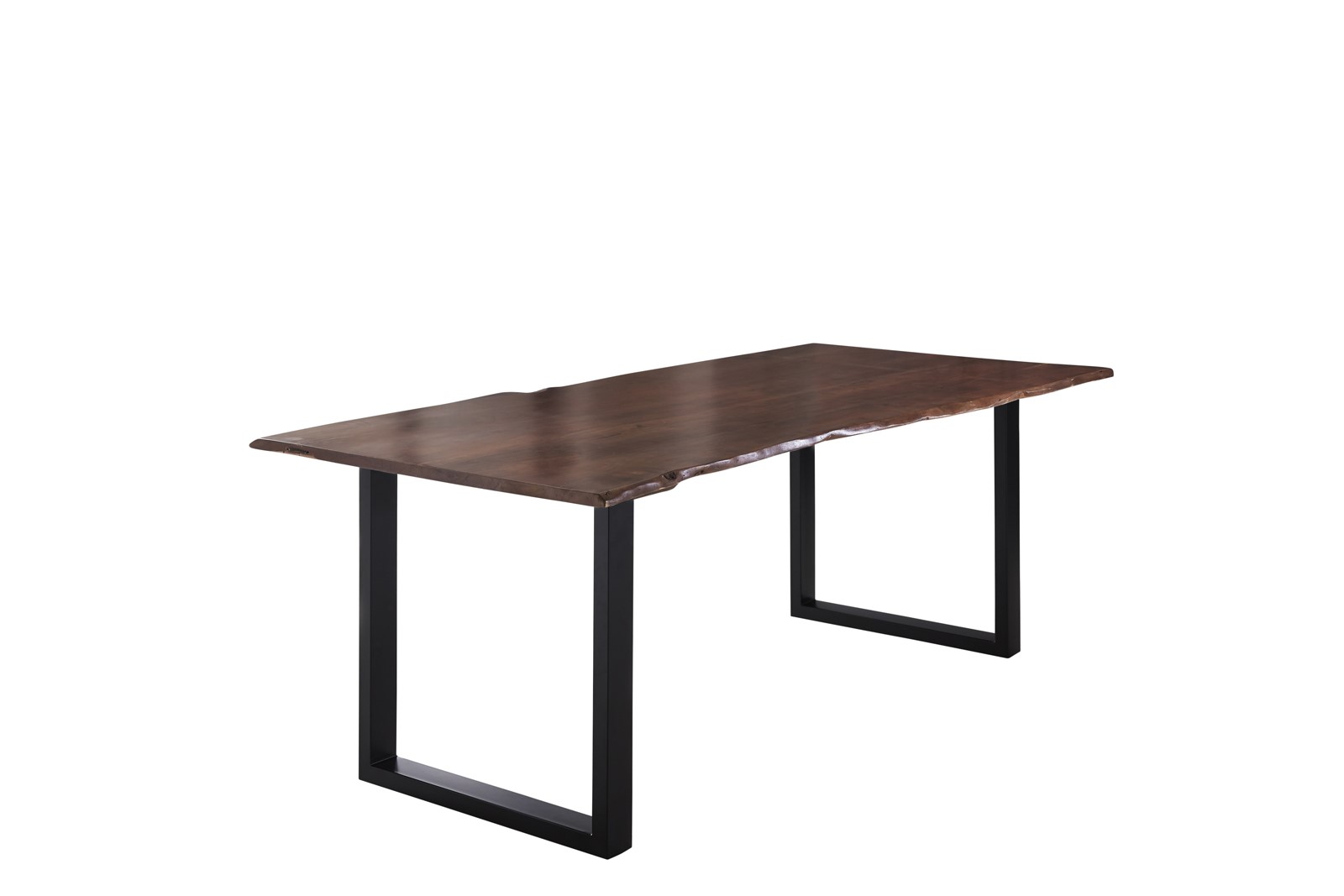 Esstisch Baumkante massiv Akazie nussbaum 220 x 100 schwarz U-Gestell LUBIN Esstisch Baumkante massiv Akazie nussbaum 220 x 100 schwarz U-Gestell LUBIN