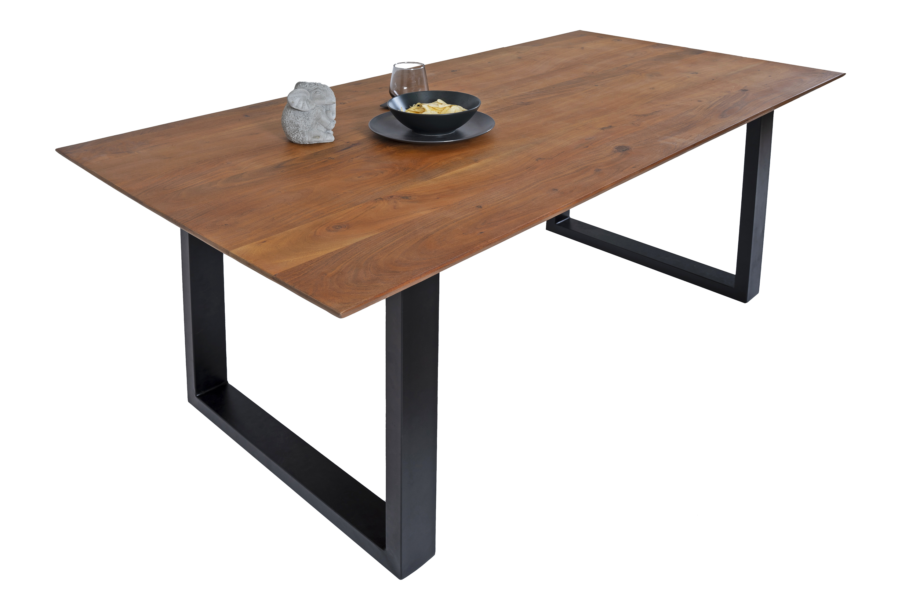 Esstisch 180x90cm Akazie massiv nussbaumfarben schweizer Kante U-Gestell ATLANTA Esstisch 180x90cm Akazie massiv nussbaumfarben schweizer Kante U-Gestell ATLANTA
