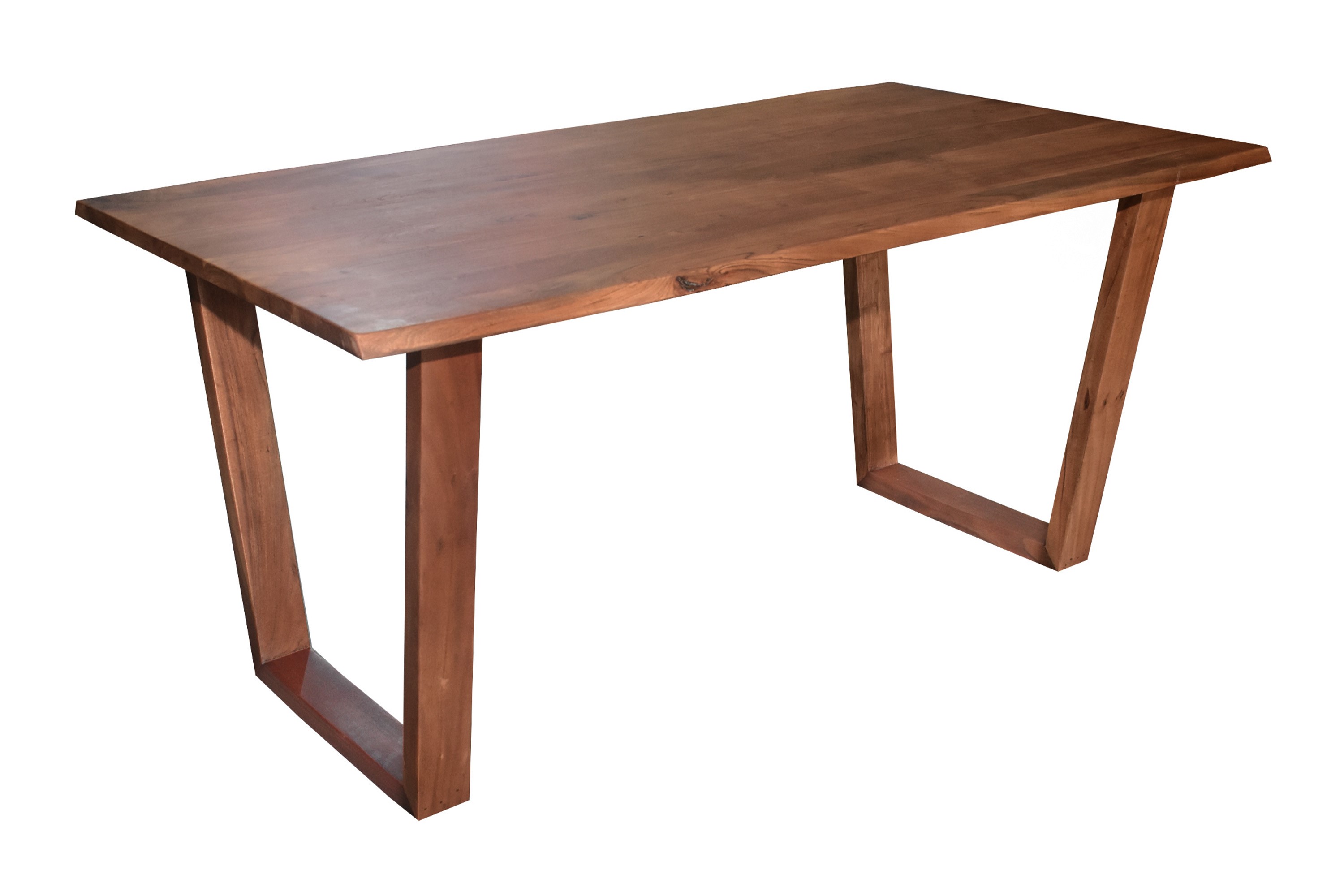 Esstisch Baumkante massiv Akazie nuss 240 x 100 V-Holzgestell nussbaumfarben GIRONA Esstisch Baumkante massiv Akazie nuss 240 x 100 V-Holzgestell nussbaumfarben GIRONA