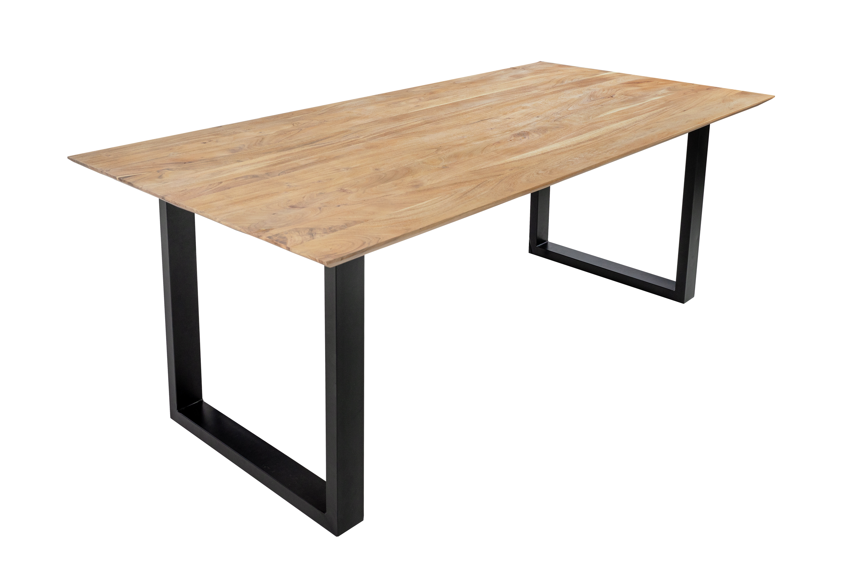Esstisch 200x100 cm Akazie massiv eichenfarben schweizer Kante U-Gestell schwarz DEAN Esstisch 200x100 cm Akazie massiv eichenfarben schweizer Kante U-Gestell schwarz DEAN