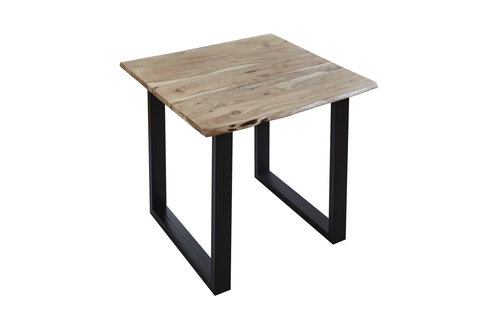 Esstisch Baumkante massiv Akazie natur 80 x 80 schwarz U-Gestell LUBIN Esstisch Baumkante massiv Akazie natur 80 x 80 schwarz U-Gestell LUBIN
