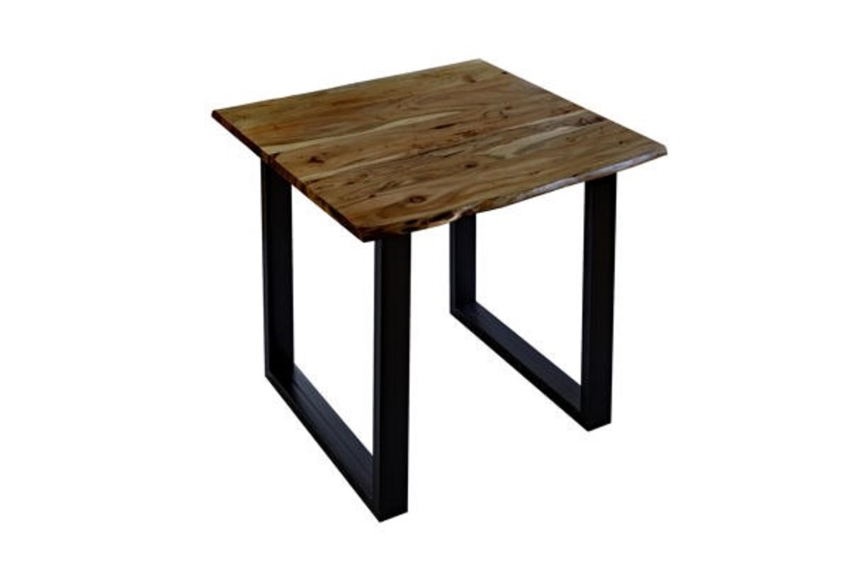Esstisch Baumkante massiv Akazie nussbaum 90 x 90 schwarz U-Gestell LUBIN Esstisch Baumkante massiv Akazie nussbaum 90 x 90 schwarz U-Gestell LUBIN