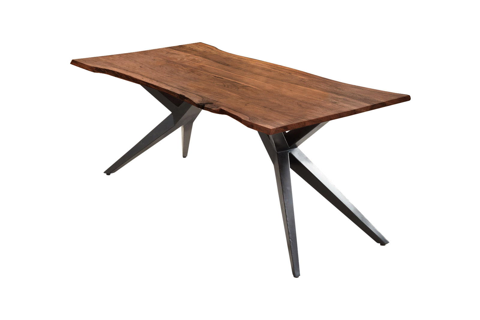 Esstisch Baumkante Akazie nussbaumfarben 180 x 90 cm Airloft-Metallgestell schwarz CONNI Esstisch Baumkante Akazie nussbaumfarben 180 x 90 cm Airloft-Metallgestell schwarz CONNI