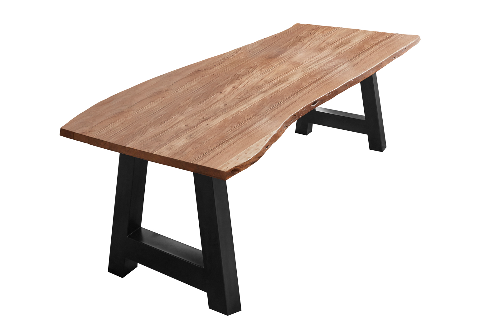 Esstisch Baumkante massiv Akazie natur 35 mm 240 x 100 schwarz Adelaide Esstisch Baumkante massiv Akazie natur 35 mm 240 x 100 schwarz Adelaide