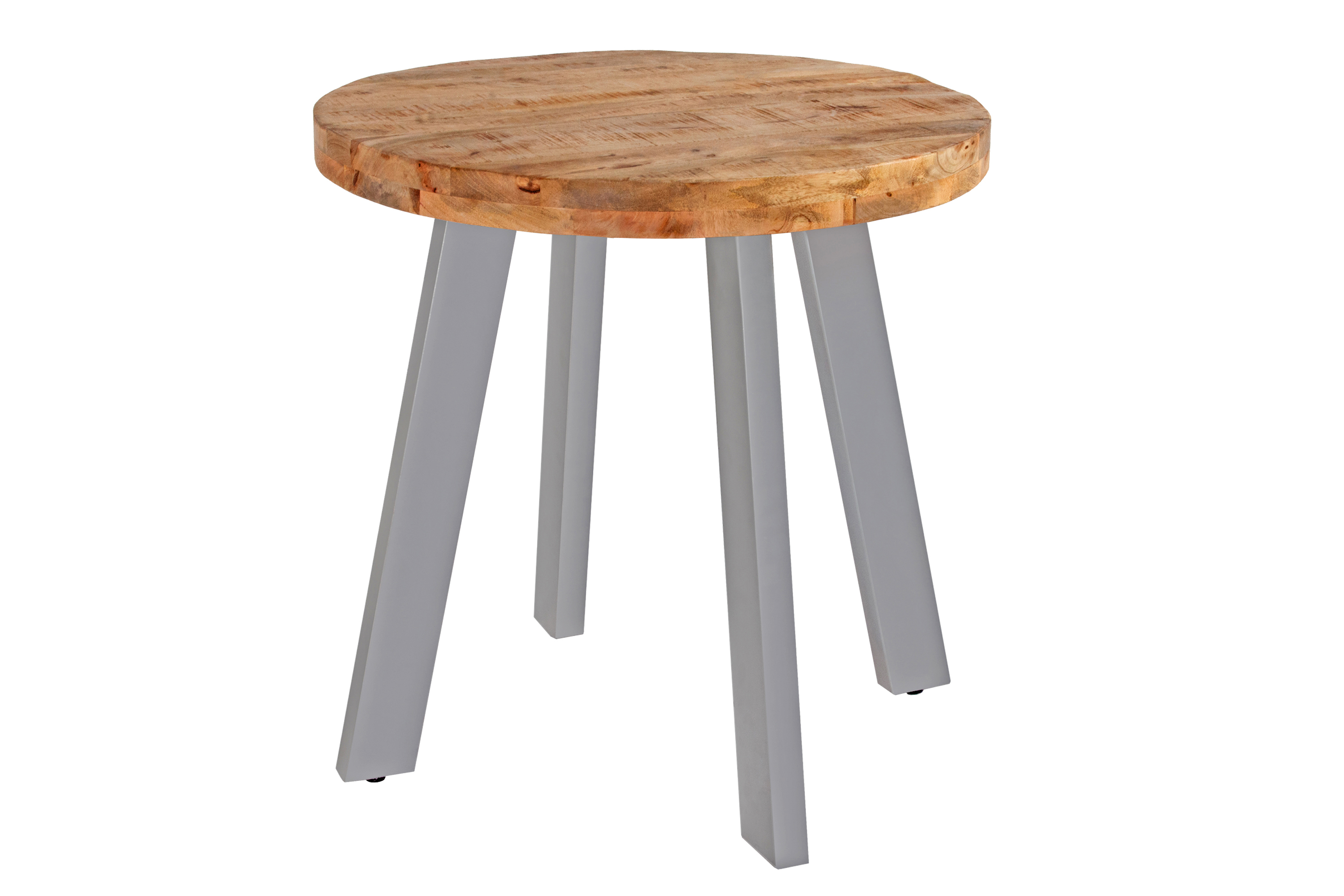 Esszimmertisch rund 100 cm Mangoholz naturfarben silber Adelina Esszimmertisch rund 100 cm Mangoholz naturfarben silber Adelina